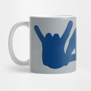 Front and Back LA Rocks Silhouette, Blue Mug